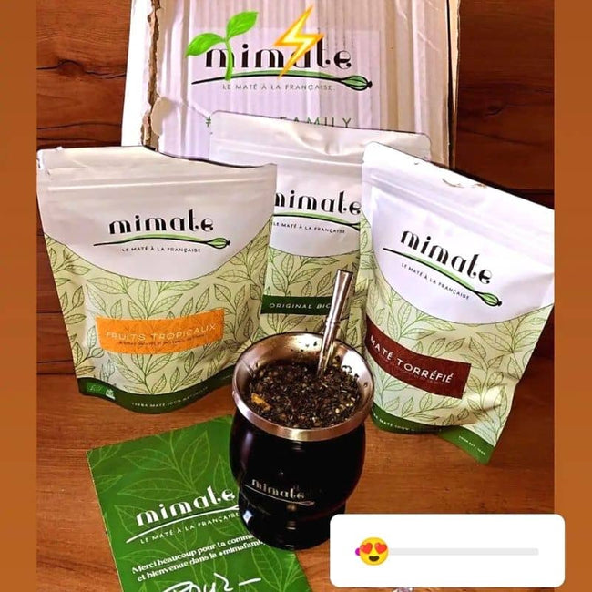 trois sachets de maté aromatisés bio
