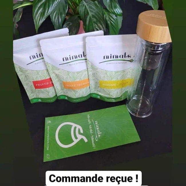 kit infusion maté avec trois goûts aromatisés